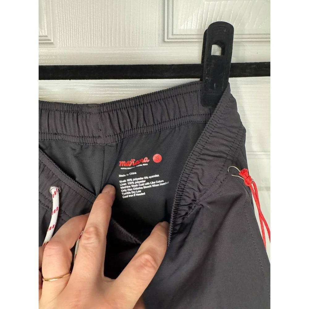Manana Surfing Co The Volley Short 2.0 Black Swim Trunks Mens Small NWT